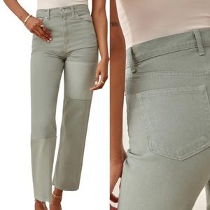 Reformation ryan tonal patch high rise jeans in wash limon